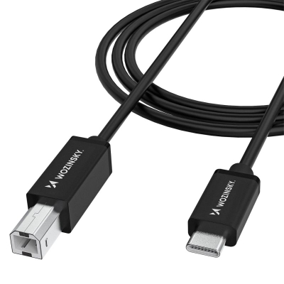 Kabllo USB Wozinsky WKDDY1S, USB-B në USB-C, 1m, USB 2.0, i zi