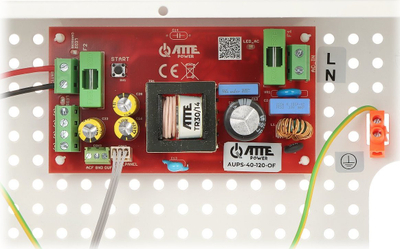 Furnizim elektrik buffer ATTE AUPS-40-120-E, 12V, 40W, për bateri 7Ah, i bardhë