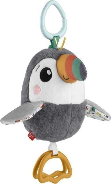 Мека играчка Fisher Price Flap and Go Toucan, за бебиња, многуразнобојна
