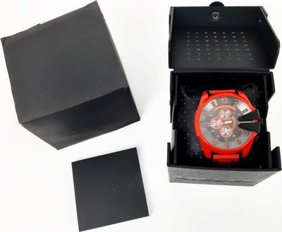 Orë dore Diesel DZ4619 Baby Chief, 43mm, me diell, rrip i kuq
