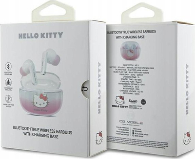 Kufje pa tela Hello Kitty True Wireless Kitty Head, in ear, me kuti karikimi, rozë