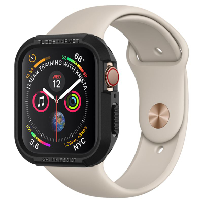 Mbështjellëse për Apple Watch 45mm/44mm Spigen Rugged Armor, e zezë