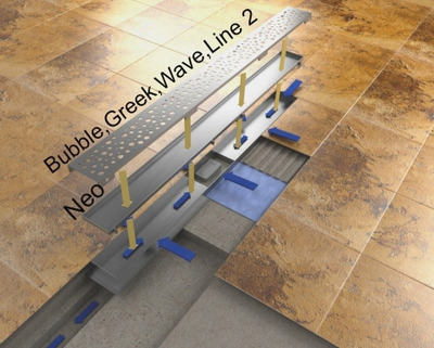 Kanal linear kullimi Hydroland GREEK 800, 80 cm, çelik inox, për dush me pllaka