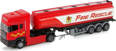 Kamion lodër zjarrfikës Leantoys Fire Department, cisternë, 30cm, i kuq