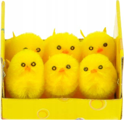 Dekor Pashke Easter Chick, 3 cm, set me 6 copë, të verdha