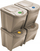 Set kosash riciklimi SORTIBOX ECO WOOD Naturo, 4x25L, plastike me dru, bezhë