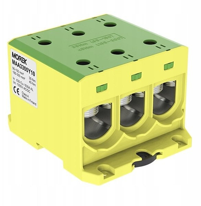 Terminal universal elektrik OTL300-3, 3x Al Cu 95-300mm², 1500V, jeshile verdhë