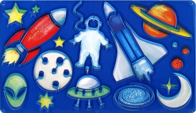 Set shabllone vizatimi Starpak Dino Space, plastik, 2 copë