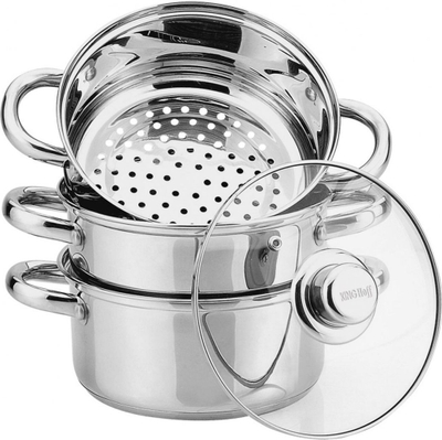 Set tenxhere me avull KingHoff, 18 cm, 3 copë, ngjyrë argjendi