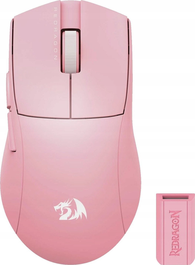 Maus gaming Redragon K1NG M916 PRO, wireless 2.4 GHz Bluetooth, 4K Hz, rozë