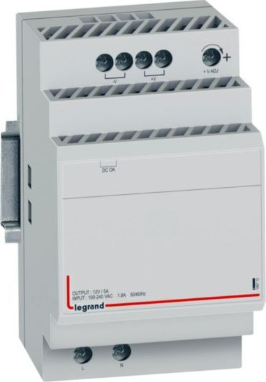 Furnizues energjie modular Legrand 146712, 12V DC 4.5A, 54W, gri