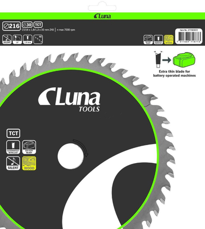 Teh sharre për dru Luna Tools, 216x30mm, 48 dhëmbë Extra Thin