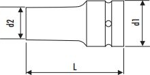 Çelës goditës i gjatë Expert by Facom, 3/4", 17mm, i zi