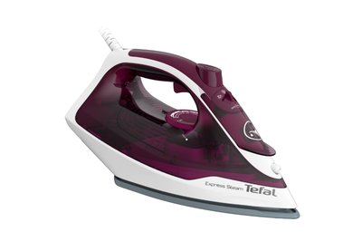 Hekur me avull Tefal Express Steam FV2835E0, 2400W, pllakë qeramike, blu e bardhë