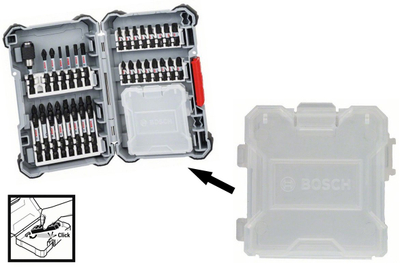 Kuti aksesorësh Bosch Pick and Clic Parts Container, 32mm, transparente