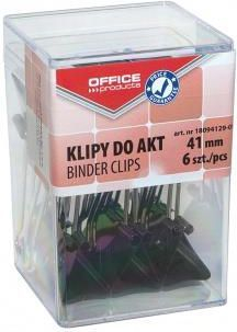 Kapëse për dokumenta Office Products, 41mm, 6 copë, të zeza
