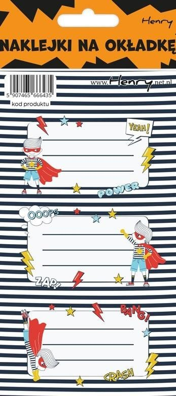Stikera dekorative Henry Superhero, për fletore dhe blloqe, shumëngjyrëshe