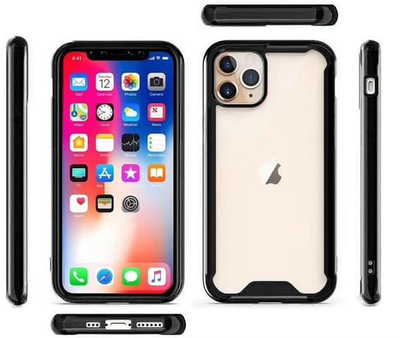 Këllëf akrilik Mocco për iPhone 11 Pro, mbrojtës, transparent i zi