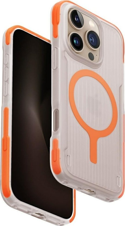 Mbështjellës telefoni Uniq Combat Active MagClick për iPhone 16 Pro, përputhet me MagSafe, portokalli