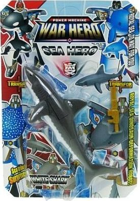 Lodër aksion Power Machine War Hero Sea Hero, White Shark Robot 2555B HIPO, transformues, gri