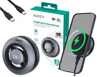 Karikues wireless Aukey Mag Fusion, 15W, Qi2, i zi