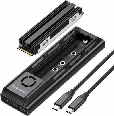 Dok stacion për SSD M.2 Graugear G-M205-20G-F, USB 3.2 Gen2x2, deri 20 Gbit/s, i zi