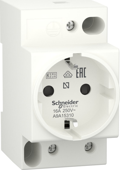 Prizë Schneider Electric A9A15310, Schuko 16A 2P+E, 250V, e bardhë