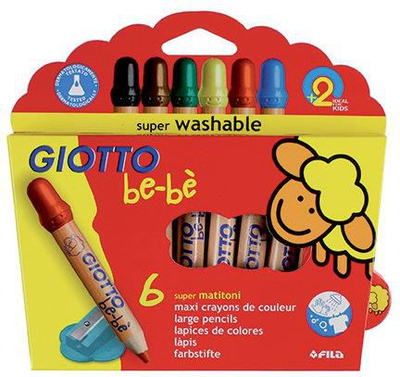 Дрвени боички Giotto be-bè Colour Pencils, сет 6 парчиња, 6 mm, повеќебојни