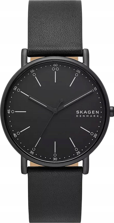 Рачен часовник Skagen Signatur SKW6902, дисплеј 40mm, кожа, црн