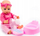 Kukull bebe Norimpex Newborn Baby Doll Peeing, 43cm, interaktive, me shumë ngjyra