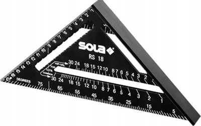 Shabllon universal alumini Sola RS 18, 18cm, shkallë matse mm cm, gri