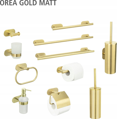 Set WC WENKO Orea Gold, i lirë në këmbë, çelik inox, ari mat