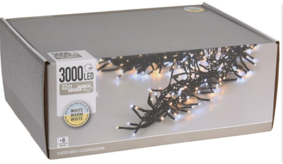 Drita dekorative Christmas Gifts Cluster, 3000 LED, 22m, bardhë e ftohtë dhe e ngrohtë