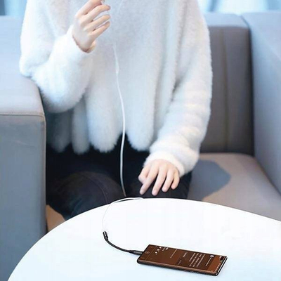 Adapter audio Usams AU16, USB-C në 3.5mm, kabllo 10cm, i zi