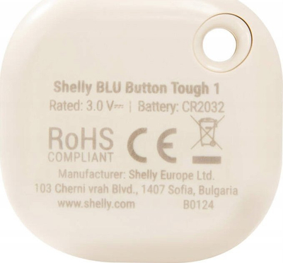 Dimmer i zgjuar Shelly Blu Button Tough, Bluetooth, ngjyrë ivory