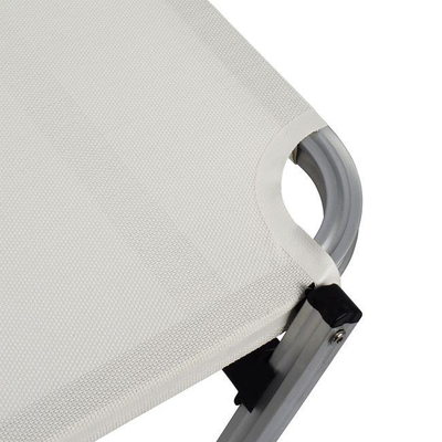 Shezllon profesional alumini, 195×53–60×30 cm (HM5071.03), bardhë