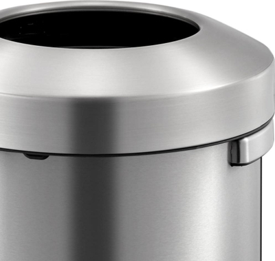 Кош за отпадоци EKO Urban Open Top, 90L, нерѓосувачки челик, мат сребрена