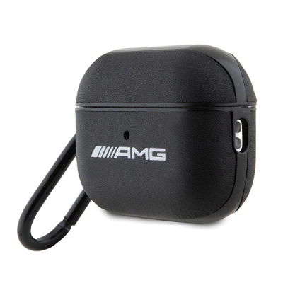 Mbulesë AMG AMAP2SLWK për AirPods Pro 2, lëkurë ekologjike, me karabinë, e zezë