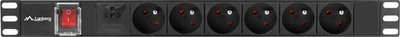 Shirit rryme rack Lanberg PDU-06E-0200-BK, 19" 1U, 6x 230V 16A, 2m, i zi