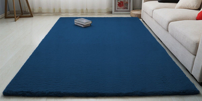 Tapet Plush Soft Rug Rabbit, 180x260 cm, antirrëshqitës, blu navy