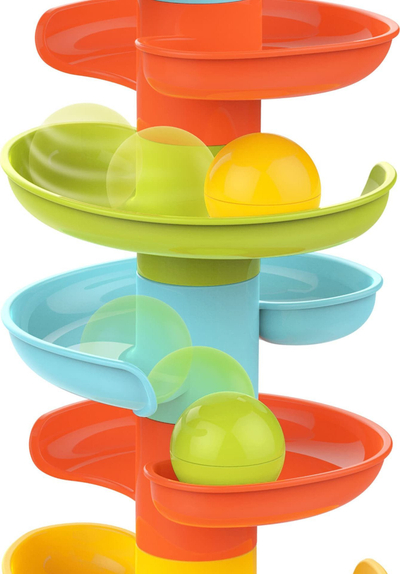 Lodër spirale me topa Woopie Baby Roll Ball, 60cm, 6 topa, shumëngjyrëshe