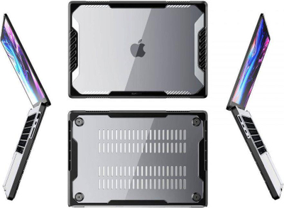 Mbrojtëse Supcase për MacBook Pro 16", transparente / e zezë
