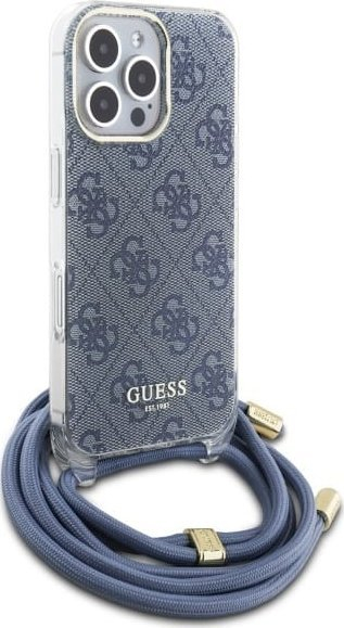 Kapak telefoni Guess GUHCP16XHC4SEB për iPhone 16 Pro Max 6.9", hardcase me varëse crossbody, blu