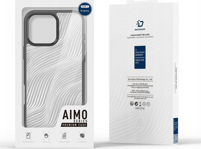 Kapak telefoni DUX DUCIS Aimo Series për iPhone 16 Pro Max, PC+TPU, i zi