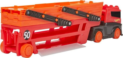 Камионче играчка Hot Wheels Mega Transporter 50th Anniversary GHR48, до 50 автомобилчиња, повеќекатен, повеќебоен