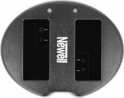Karikues dy-kanalësh baterish Newell SDC-USB për Canon LP-E8, me port USB, i zi