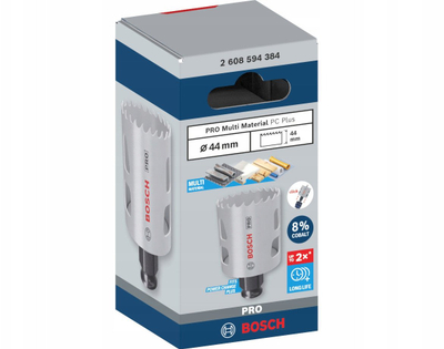 Shpuese rrethore Bosch Pro Power Change Plus Multi Material, 44mm, metal dhe dru