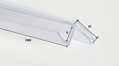 Gomë vulë kabine dushi Deante Kerria Plus, xham 6 mm, gjatësi 1960 mm, transparente