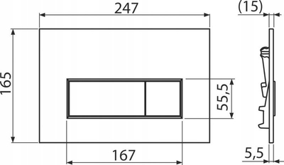 Buton shkarkimi WC Alcaplast M57 G M, mekanik, dy shkarkime, ari mat
