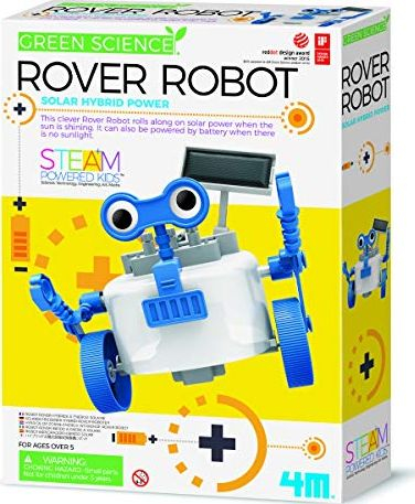 Set lodër 4M Green Science Rover Robot, robot me diell edhe me bateri, me ngjyra
